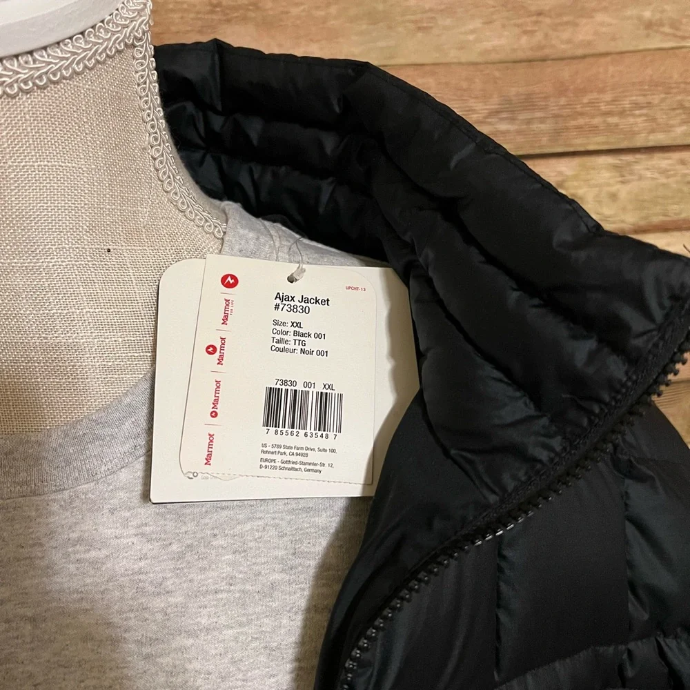 Marmot Men's Classic Black Puffer Ajax Jacket NWT - Picture 4 of 6